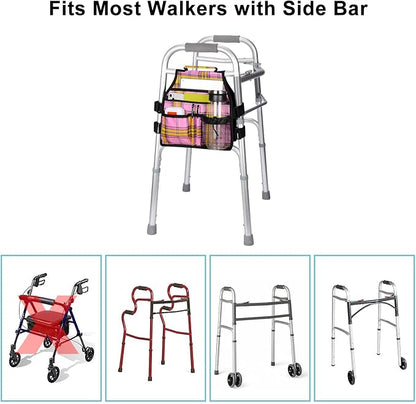 supregear Side Walker Bag, Walker Accessories Bag w/Cup Holder, Folding Walker - Image 7