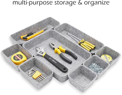 Welaxy Desk Drawer organizers tray Felt storage bins aesthetics room décor - Image 2