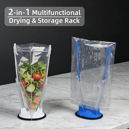 Ziplock Bag Holder for Filling Bags, 10 Pack Adjustable Plastic Bag Holder Stand - Image 2
