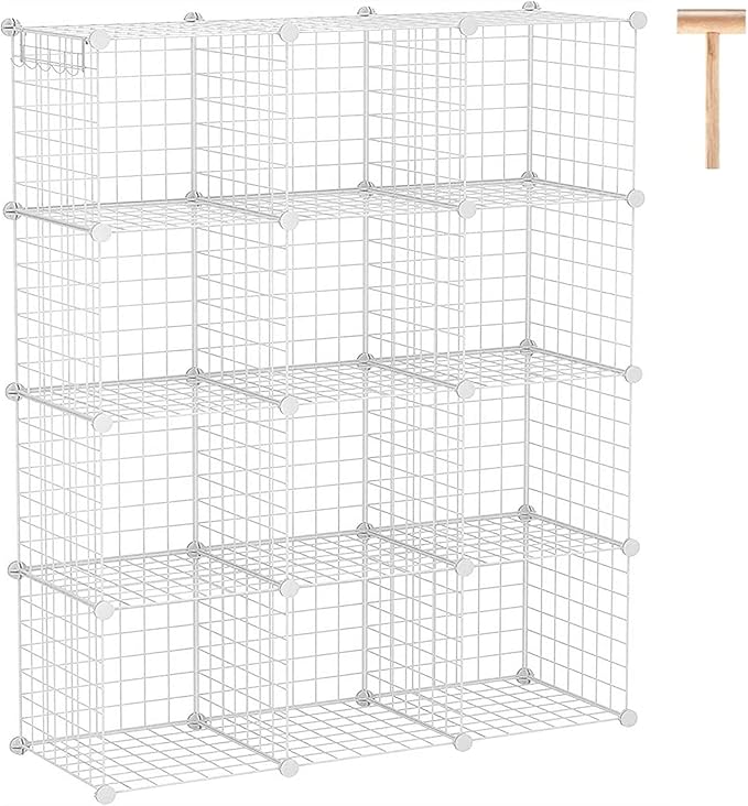 C&AHOME Wire Cube Storage, 12-Cube Storage Organizer Metal, C Grids Storage by CAHOME
