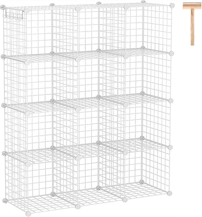 C&AHOME Wire Cube Storage, 12-Cube Storage Organizer Metal, C Grids Storage by CAHOME