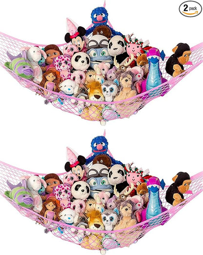 Stuffed Animal Hammock XL 2 Pack | Corner Stuffed Animal Storage & Plushie Net by LillysLove