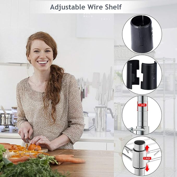 BestOffice 4-Storage Shelves Metal Garage Shelving Wire Shelf Organizer Shelving - Image 5