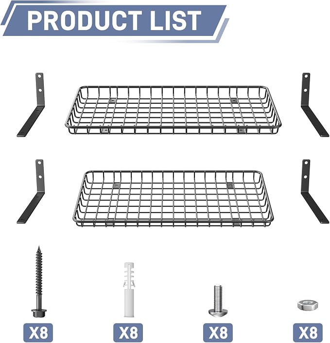 WALMANN 12x24 inch Wall Shelves, Wall-Mounted Storage Shelf - Image 5