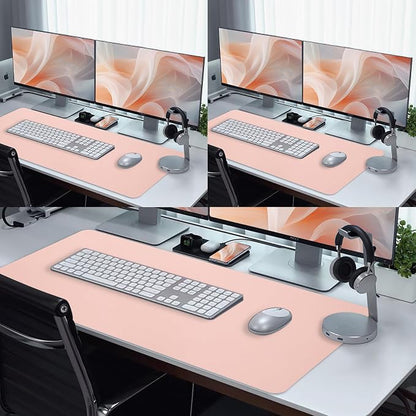 Bloss Pink Desk Mat, Waterproof Non-Slip Leather Desk Pad, Large Mouse Pad - Image 7