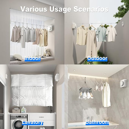 MUSTORN Retractable Clothesline Indoor, Non-Sagging Outdoor Clothes Line - Image 6