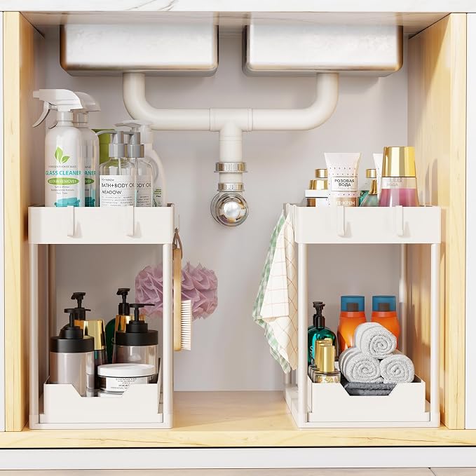 Simple Trending Under Sink Organizer 2 Pack, Sink Pull-Out Sliding Storage - Image 7