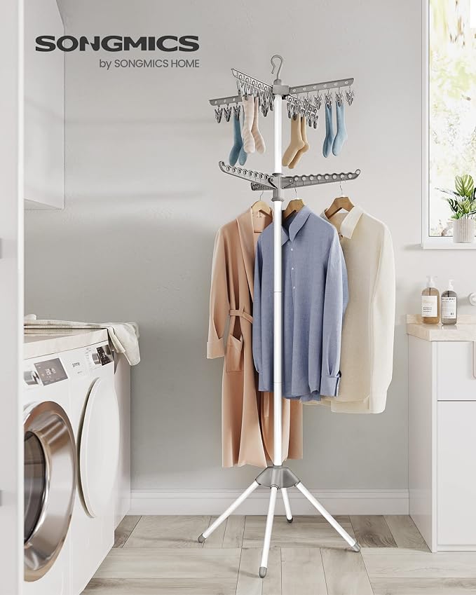 SONGMICS 2-Tier Clothes Drying Rack, 72-Inch Folding Laundry Drying Rack - Image 2