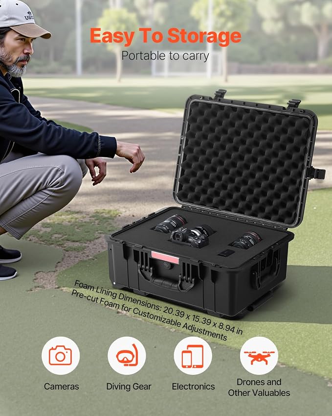 VEVOR Weatherproof Hard Case, Heavy Duty Protective Dry Box - Image 3