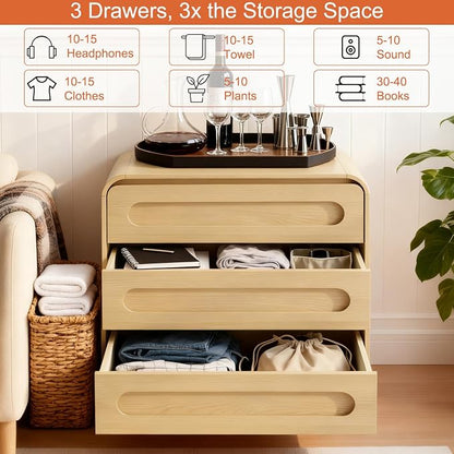 3 Drawer Dressers for Bedroom, Large Modern Dressers - Image 4