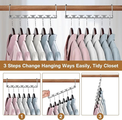 Space Saving Hangers for Clothes 20 Pack, Sturdy Metal Hangers Wardrobe - Image 4