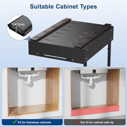 Insputer 2 Pack Under Sink Organizer, 2 Tier Under Cabinet Storage Expandable - Image 7