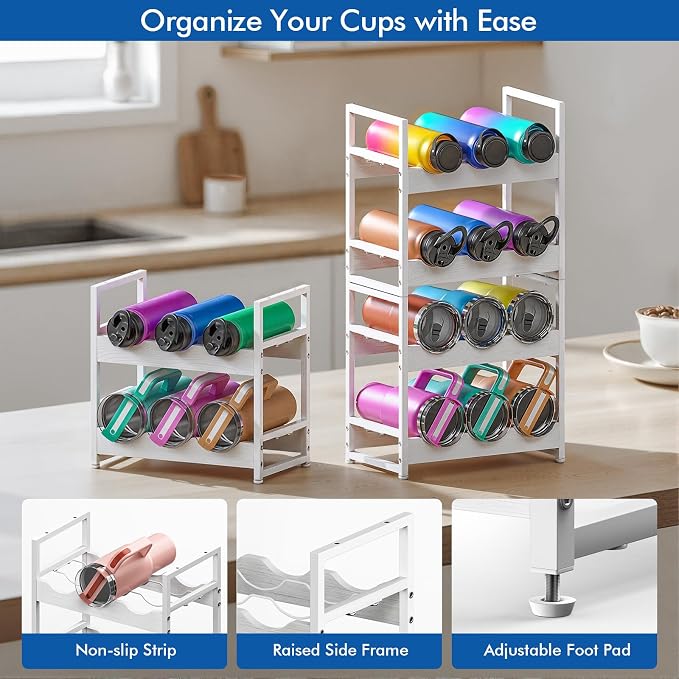 Wooden Water Bottle Organizer, 20/30/40oz Tumbler Organizer, Bottle Holder - Image 4