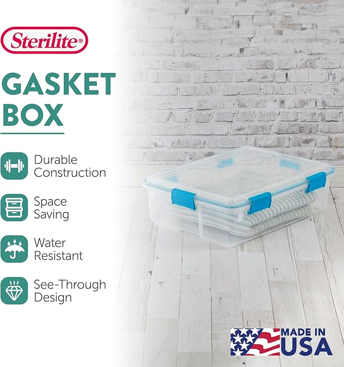 Sterilite 12-Pack Gasket Box, Weather-Resistant Storage Bins - Image 3