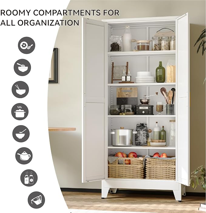 COFaR 71" Metal Pantry Cabinet - Image 6