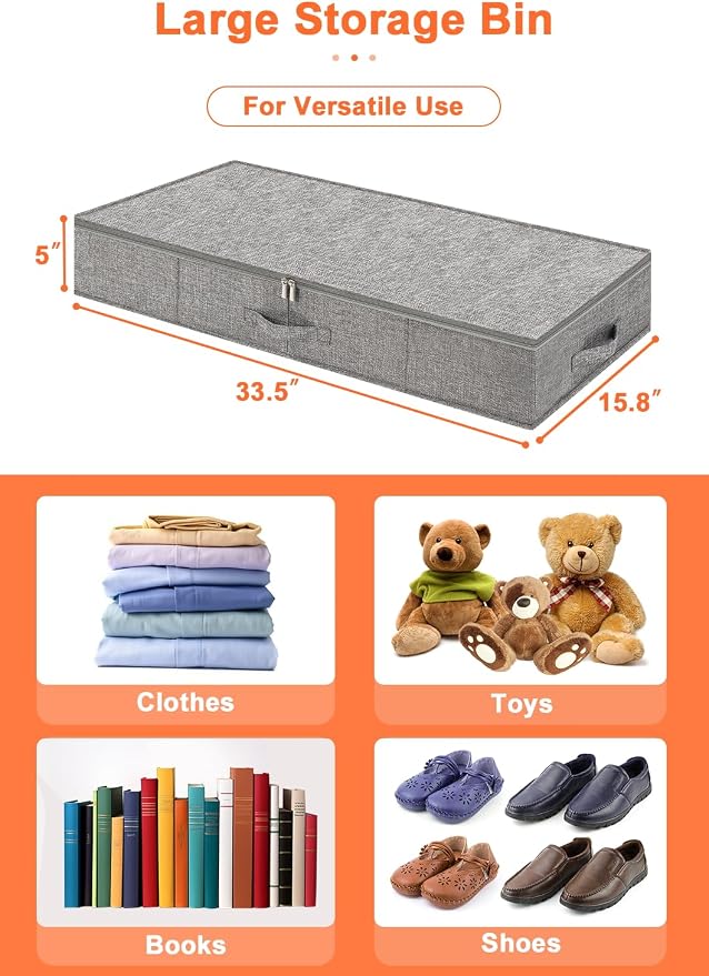 punemi Low Profile Under Bed Storage, 5 inches High Underbed Storage Containers - Image 5