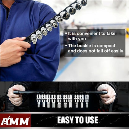 AMM 6-Piece Socket Organizer，3/8 inch Drive ABS Tools-Socket Holder，Heavy Duty - Image 7