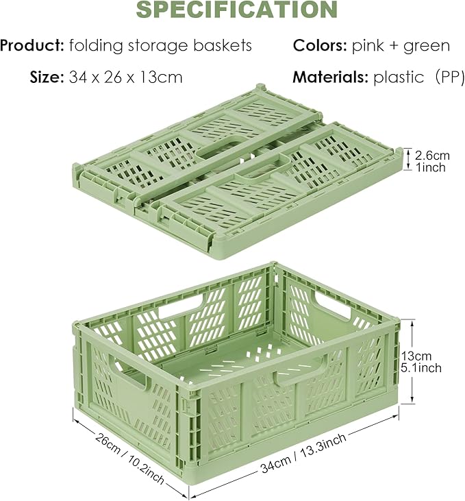 Plastic Drawer Organizer 4-Pack Collapsible Storage Boxes Crate Stackable - Image 5