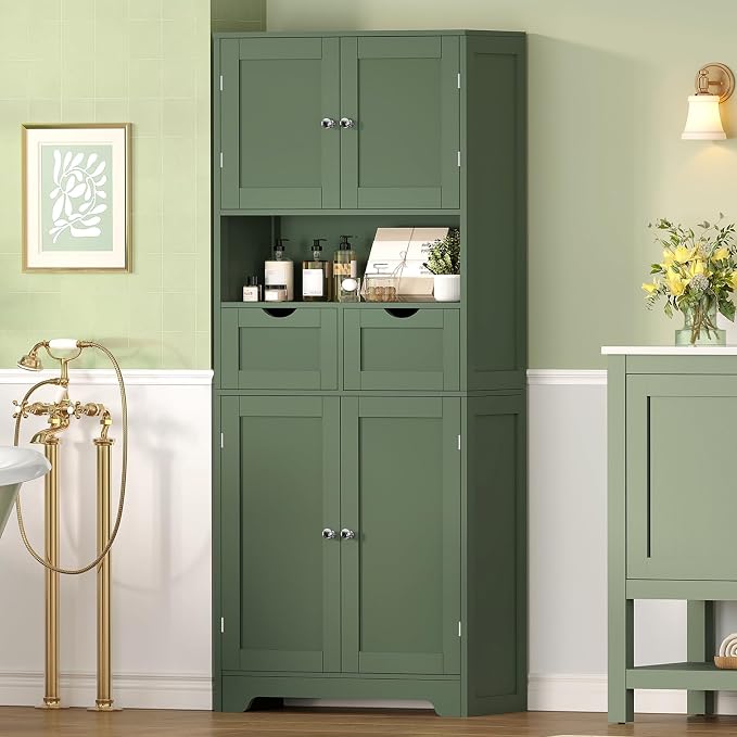 Iwell 58" H Tall Bathroom Storage Cabinet - Image 2