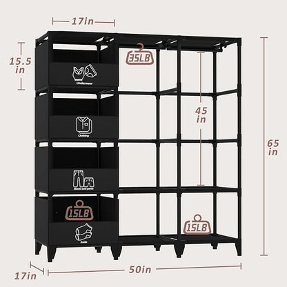 Portable Closet, Easy Assembly, Large Capacity Wardrobe Closet | Sturdy and - Image 7