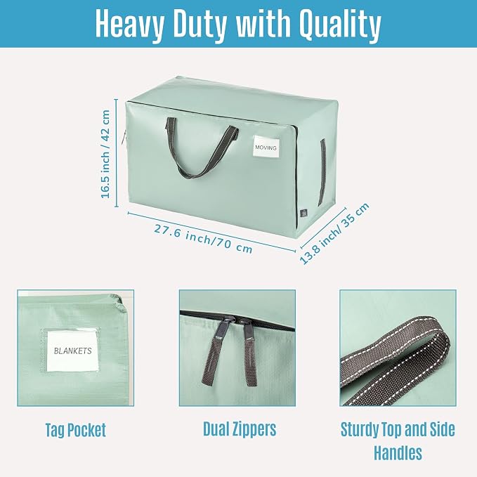 VENO 2 Pack Moving Bags and Large Christmas Decoration Storage Bins - Image 4