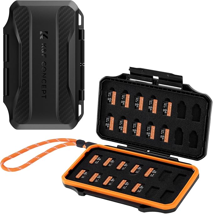 K&F Concept 28 Slot SD Card Case, Water-Resistant Anti-Shock/Dust SD/TF Card by KFCONCEPT