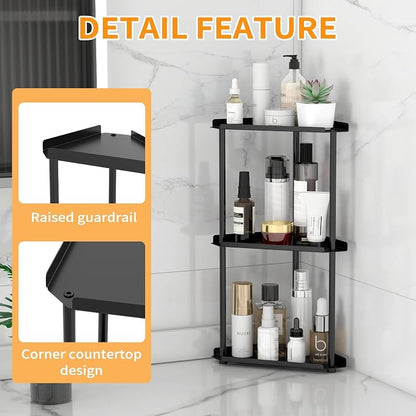 3 Tier Bathroom Counter Organizer, Vanity Organizer Corner Shelf, Makeup - Image 6