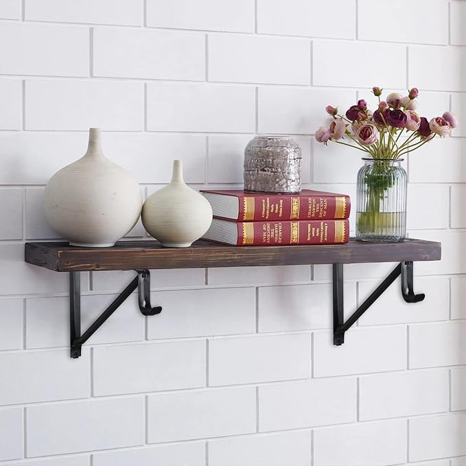 Closet Rod Brackets 11x9.5in, Closet Shelf Brackets 2 Pack, Wall Mounted - Image 4