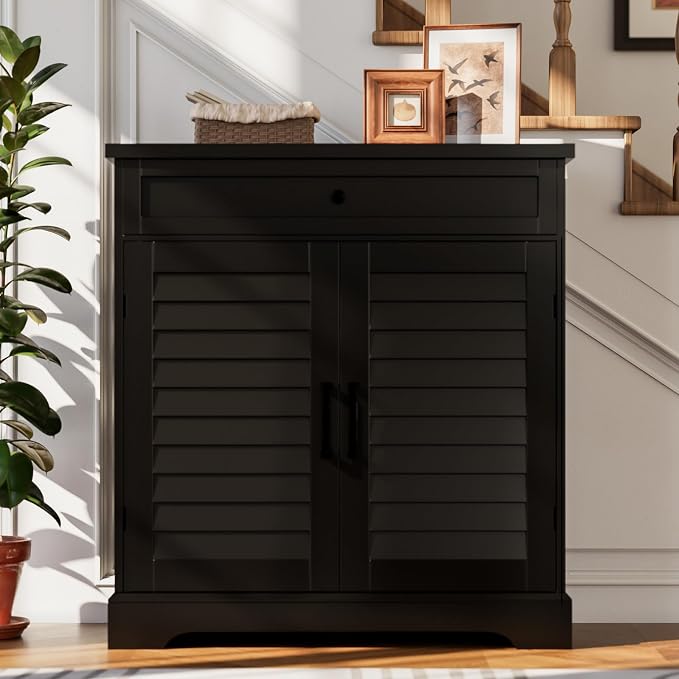 ChooChoo Shoe Cabinet with Doors, 4-Tier Shoe Storage Cabinet with Drawer and - Image 6