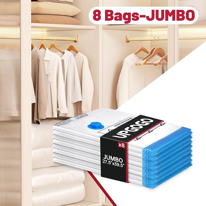 8 Pack Jumbo Vacuum Storage Bags, Vacuum Seal Bags - Image 2