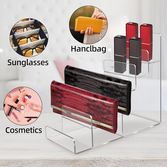 Acrylic Wallet Display Stand Purse Handbag Organizer, Acrylic Display Shelf - Image 4