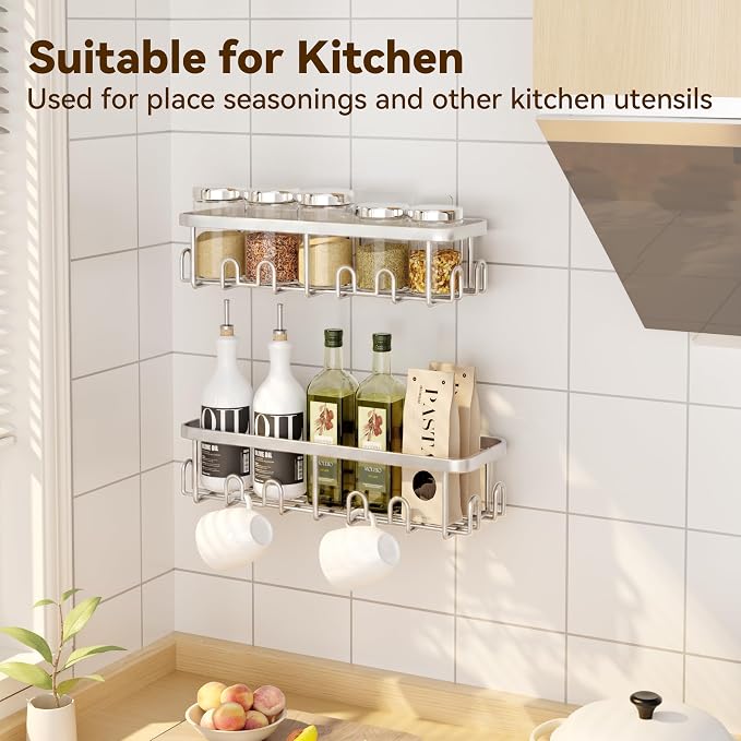 YASONIC Shower Caddy Adhesive, 100% Rustproof Shower Organizer, Large Capacity - Image 7