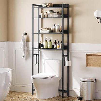 MAHANCRIS Over The Toilet Storage Rack, 4 Tier Bathroom Organizer Over Toilet by MAHANCRIS