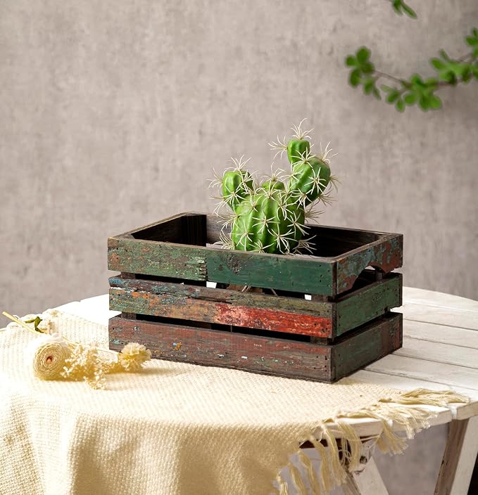 TIMRIS Set of 3 Rustic Distressed Wood Nesting Crates, Farmhouse Decorative - Image 9