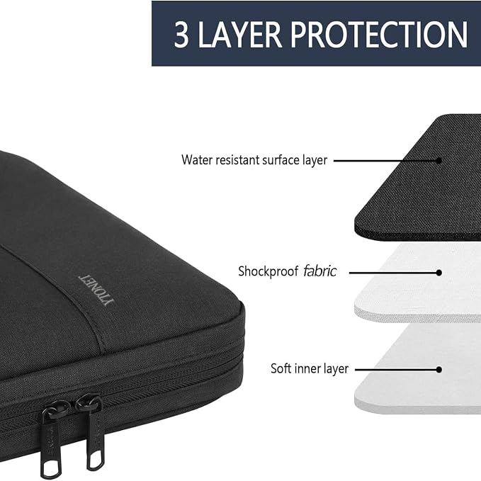 Ytonet Laptop Sleeve Case 17 17.3 Inch, TSA Travel Laptop Cover - Image 2