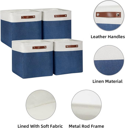 HNZIGE Cube Storage Baskets for Shelves, Fabric Storage Basket - Image 5