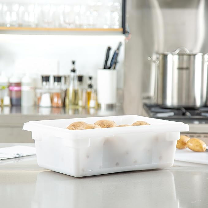Restaurantware Food Storage Container 1 Pack of 18 x 12 x 6 Inch White Plastic - Image 4