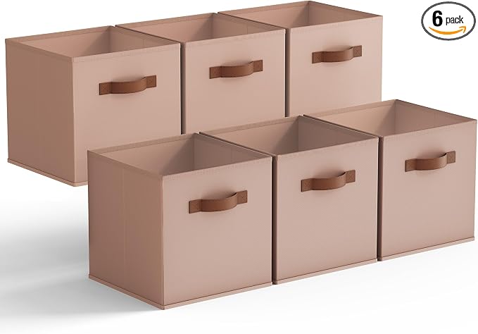GRANNY SAYS Cube Storage Bins, 11 Inch Cube Organizer, Dusty Pink, Sturdy by GRANNYSAYS