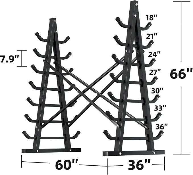 7-Tier Horizontal Storage Rack, Heavy-Duty Freestanding Steel Horizontal Bar - Image 2