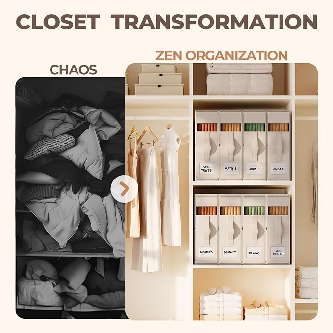 6Pack Linen Sheet Organizers and Storage - Image 4