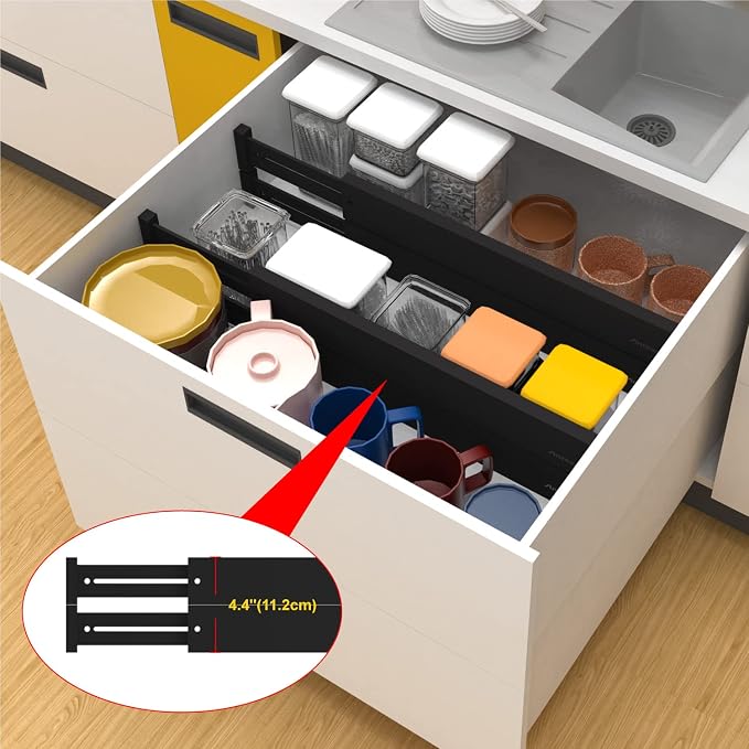 ANTOWIN Bamboo Drawer Dividers Organizers, Drawer Separators Splitter, 17-22 - Image 6