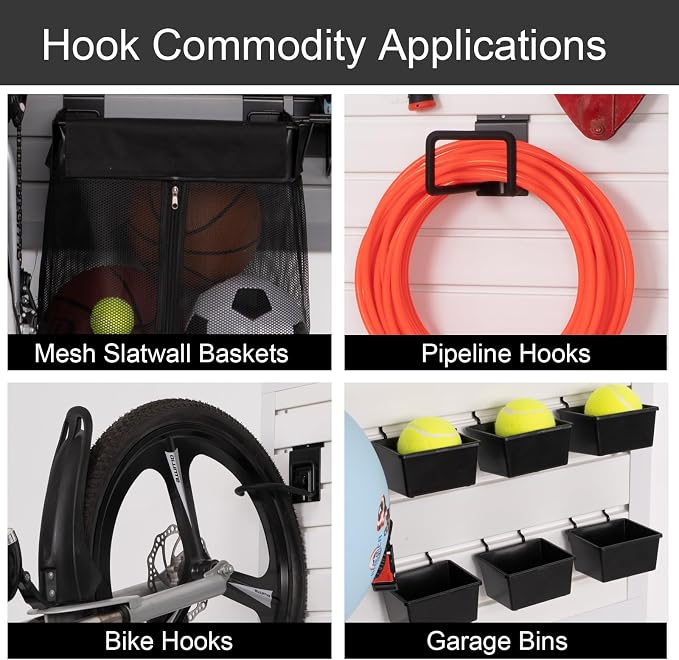 Slatwall Hooks Accessory 14 Pcs, Heavy Duty Single and Double Slatwall Hooks & - Image 2