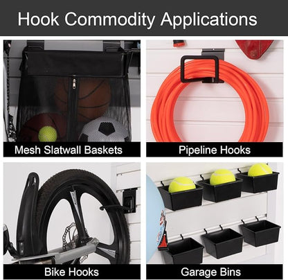 Slatwall Hooks Accessory 14 Pcs, Heavy Duty Single and Double Slatwall Hooks & - Image 2