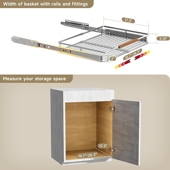 2 Pack Expandable Pull Out Cabinet Organizer，Side Mounting - Image 2