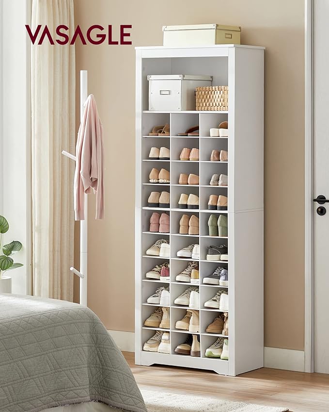 VASAGLE Shoe Storage Cabinet, 10 Tier Shoe Rack Organizer, Holds Up to 30 Pairs - Image 2
