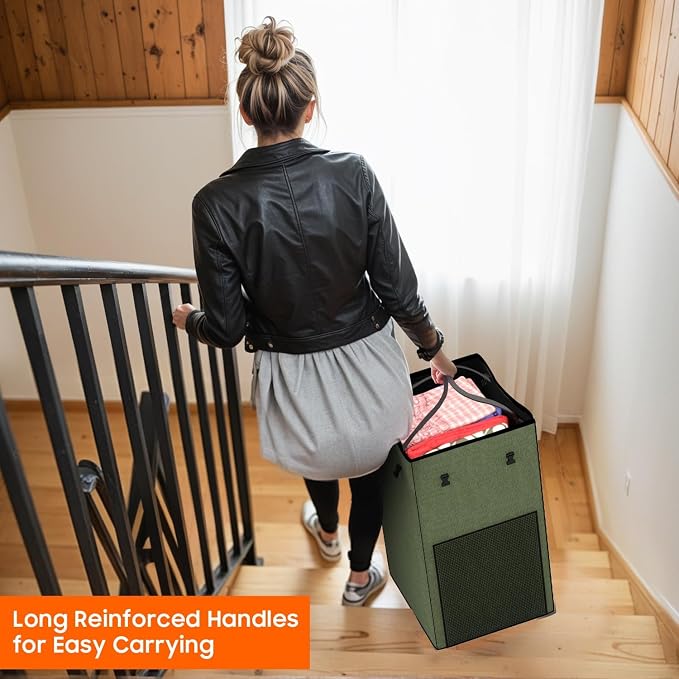 150L Laundry Hamper with Wheels, Rolling Laundry Basket with Metal Frame and - Image 7