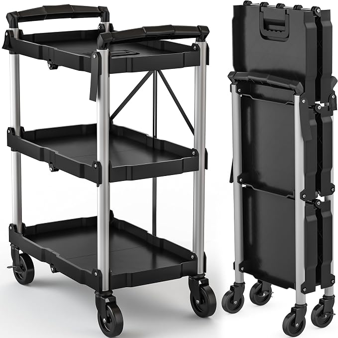 DWVO 3-Tier Foldable Service Cart by DWVO