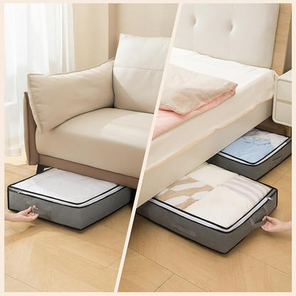 90L Under Bed Storage Containers, Closet Organizers and Storage Bins, Foldable - Image 3