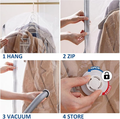 Hanging Vacuum Storage Bags, 6 Pack Large Hanging Space Saver Bags, Vacuum - Image 6