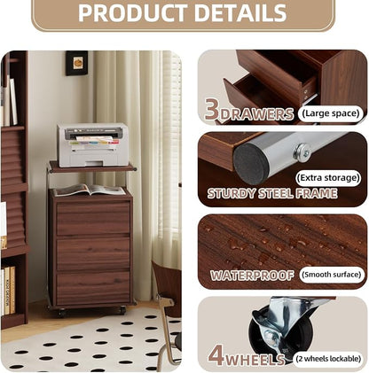 JOMEED 3 Drawer File Cabinet - Image 4